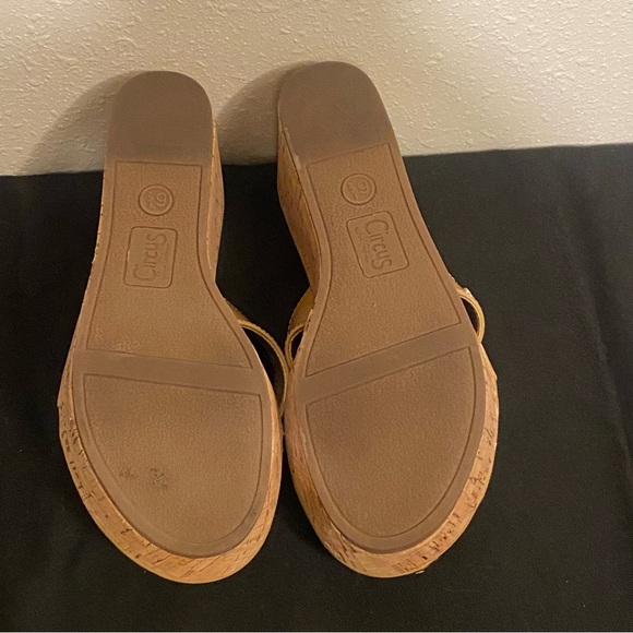 CIRUS SAM EDELMAN RAQUEL CORK WEDGE SANDALS NUDE SZ 6.5 - Picture 6 of 6